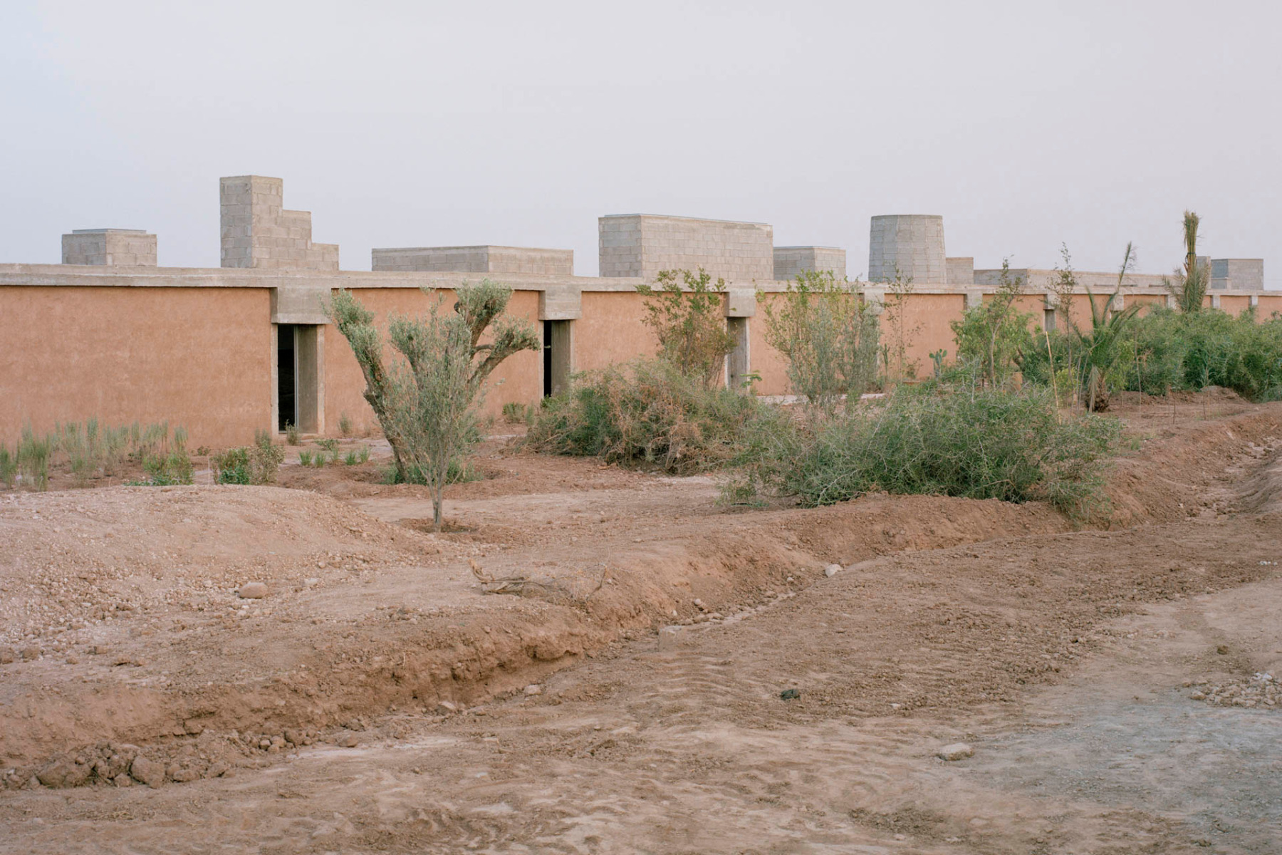The 80 m long building is divided only by doors and skylights of various designs. © Rory Gardiner