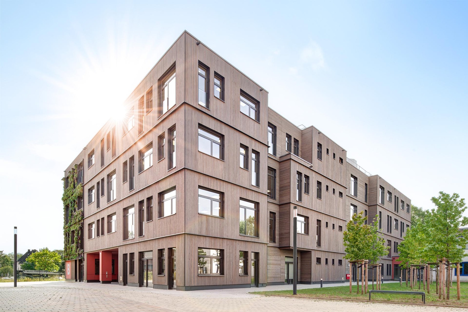 Die Reinoldi-Gesamtschule ist ein Leuchtturmprojekt für moderne Schularchitektur in Modulbauweise. © ALHO | Markus Steur