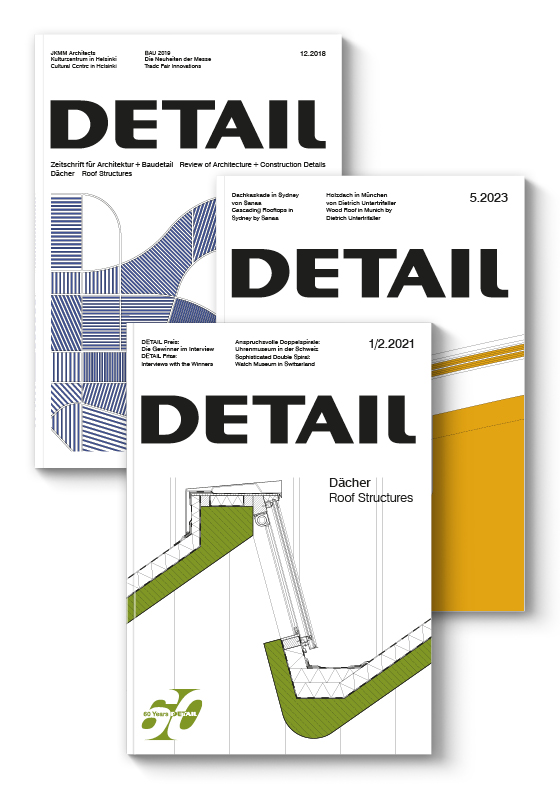 Auf dem Cover sind die 3 verschiedenen Hefte zu sehen, die zum Thema Dächer zusammen gestellt worden sind.