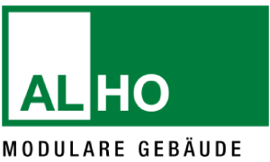 ALHO Modulare Gebäude_Logo in weiß-grün